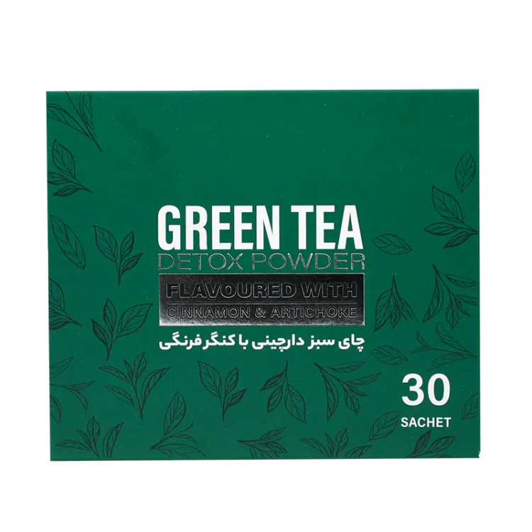 پودر عصاره چای سبز دارچینی با کنگرفرنگی الن بیوتی بسته 30 عددی